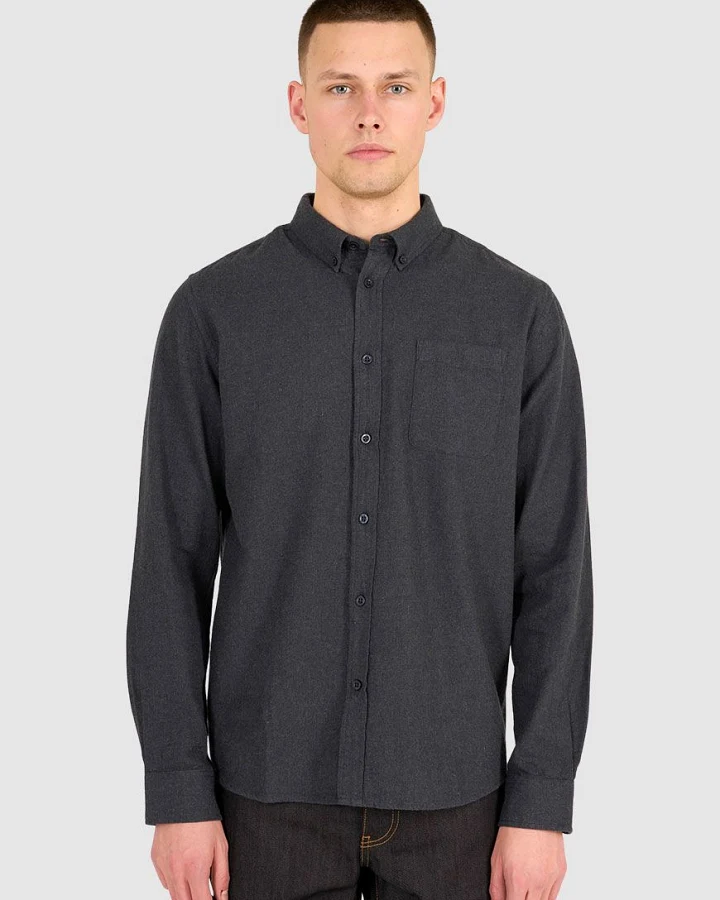 Regular Fit Melangé Flannel Shirt