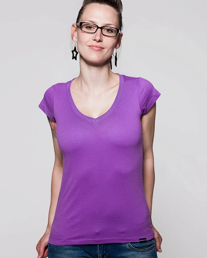 T-Shirt V-Ausschnitt Lila