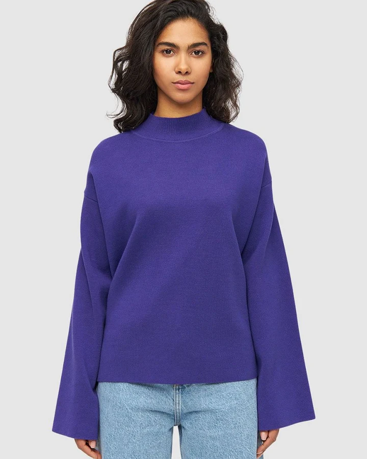 Cotton High Neck Knit