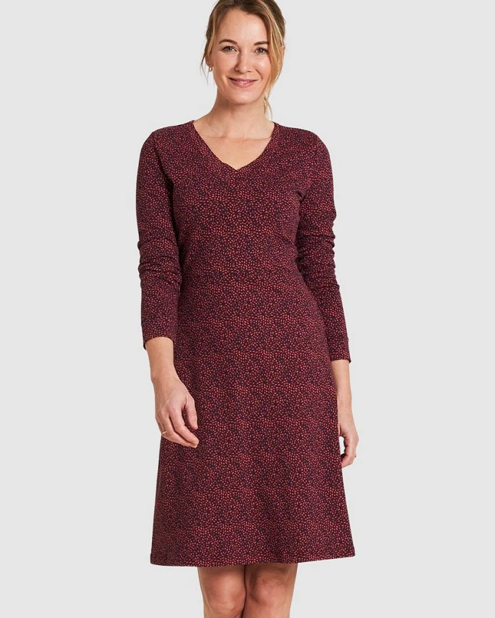 Jersey-Kleid mit V-Ausschnitt
