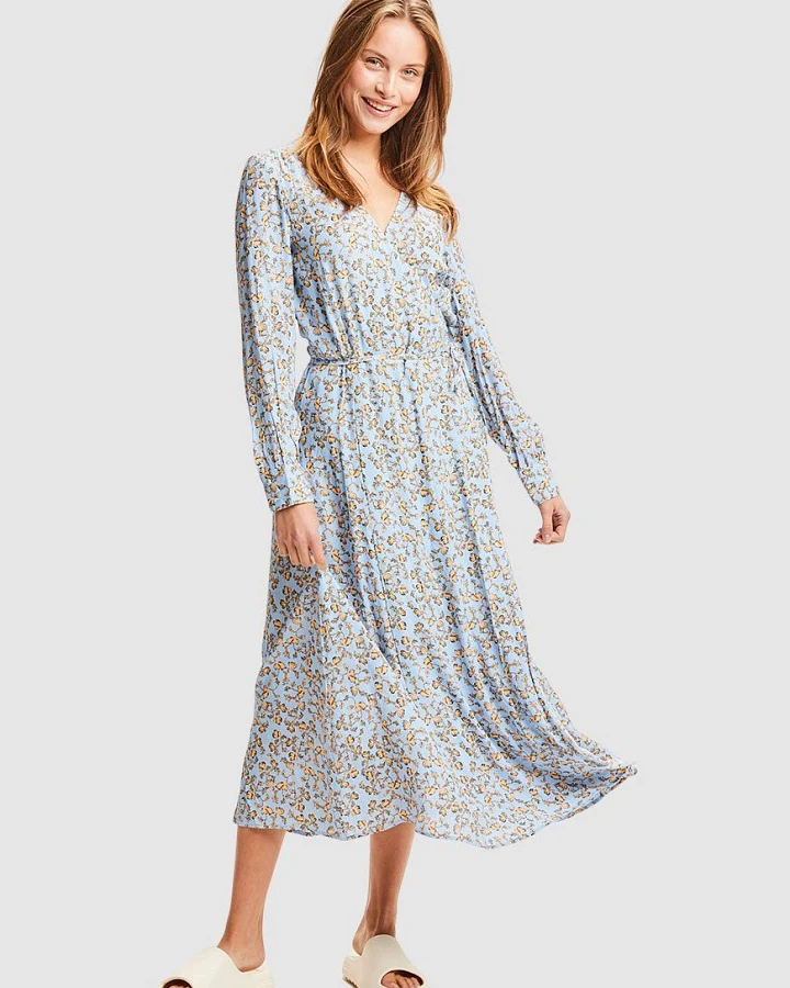 Flower Print Wrap Dress