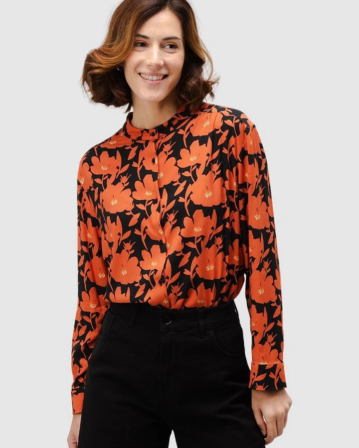 Big Flowers New Boho Blouse