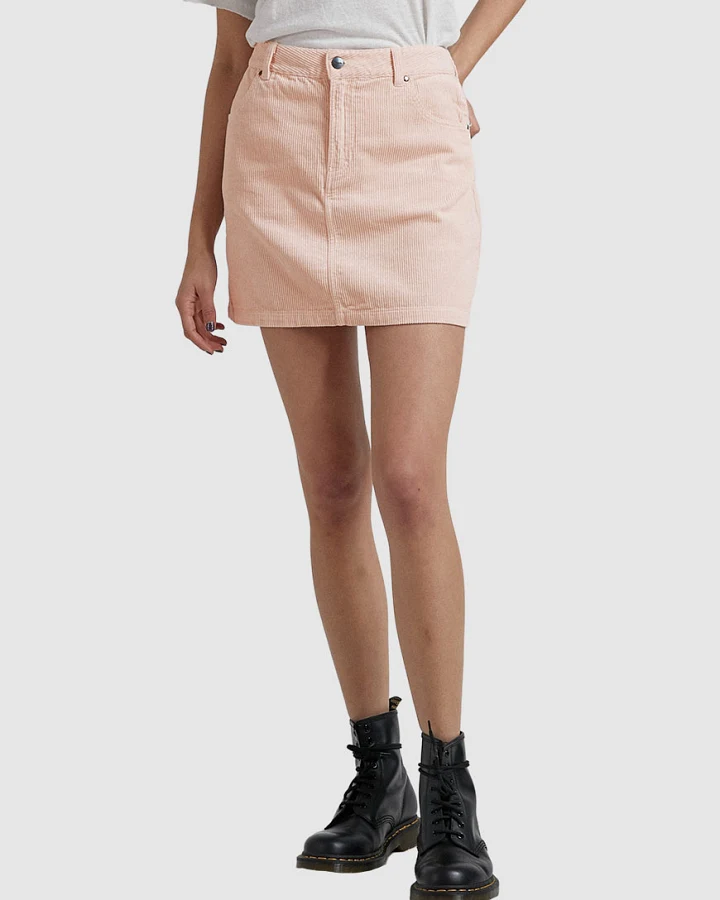 Hazel Hemp Corduroy Mid Rise Skirt