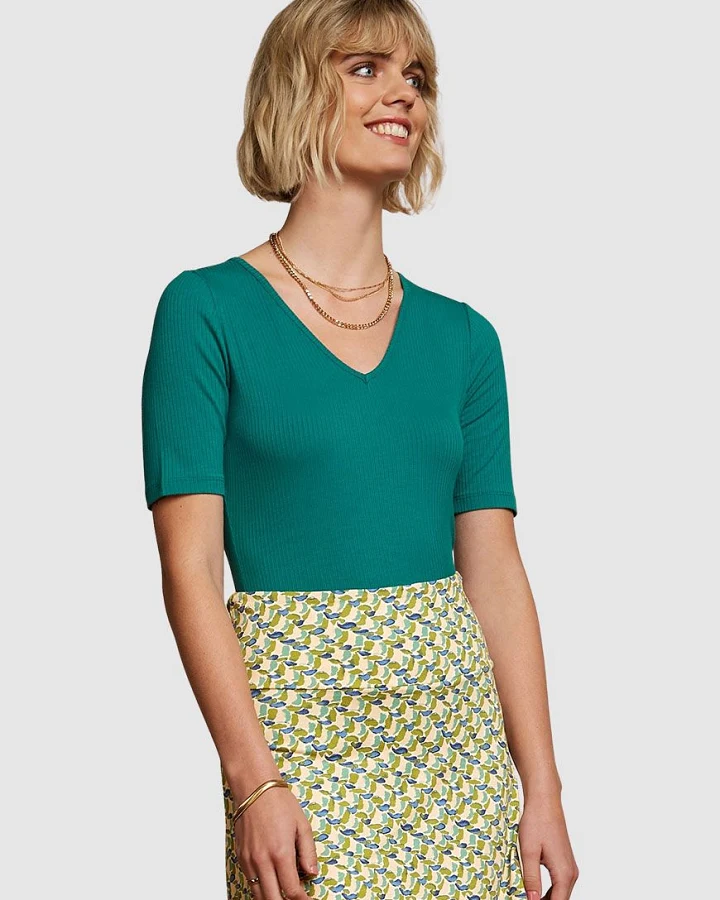 Carice V Top Uni Rib