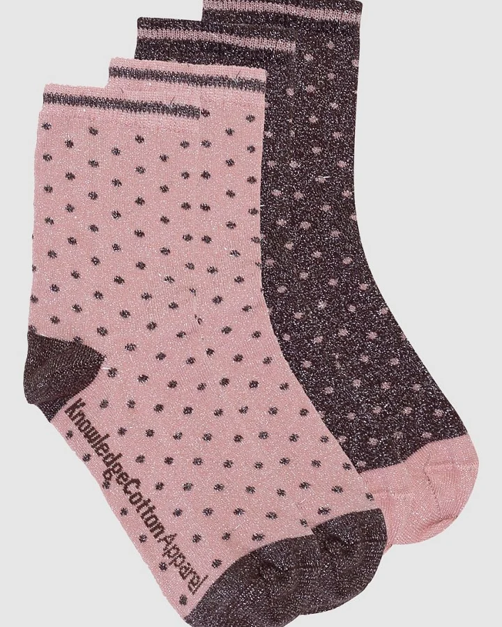 2 Pack Pack Lurex Glitter Dot Socks