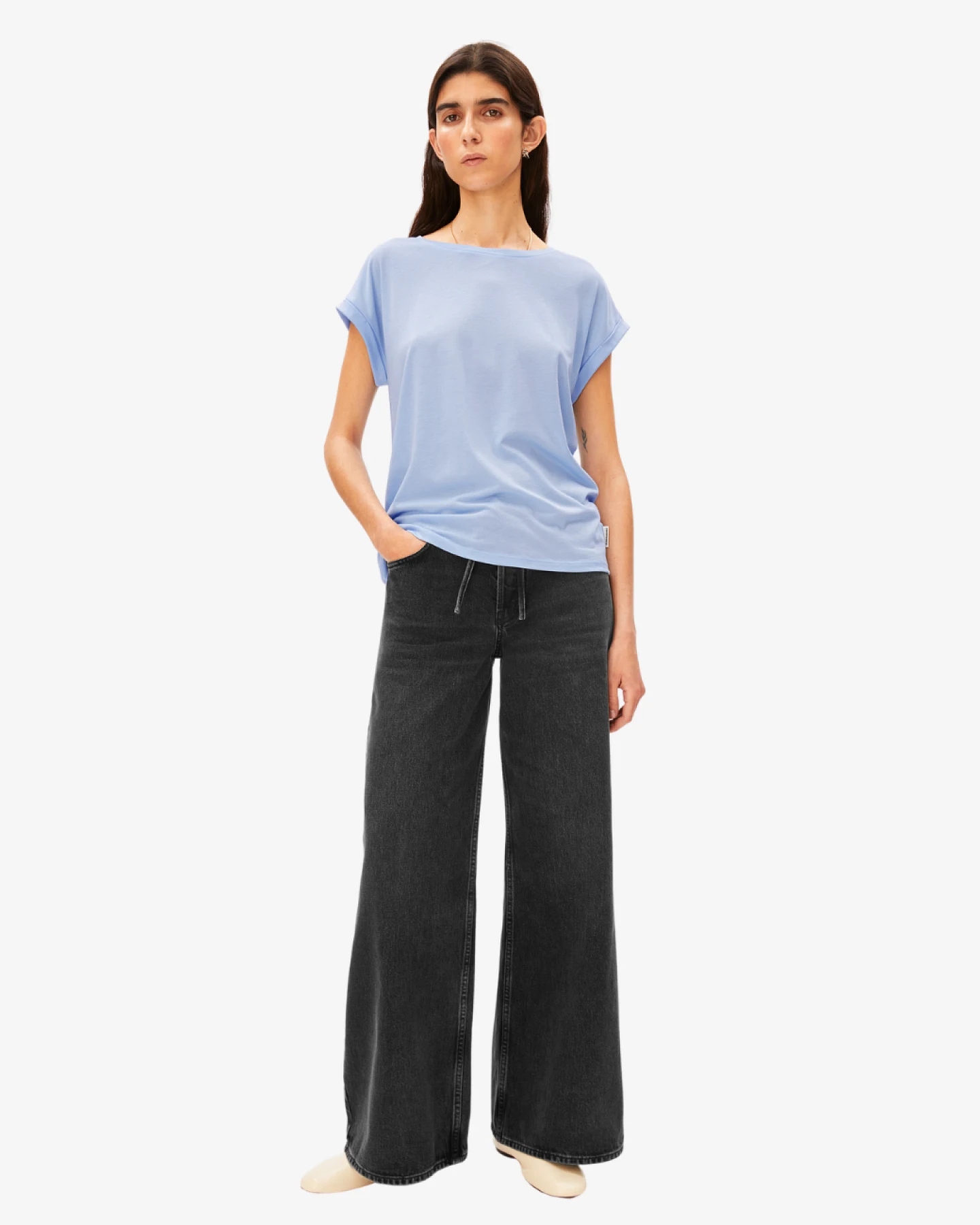 Armedangels T-Shirt JILAANA - Soft Blue L – Ansicht 6