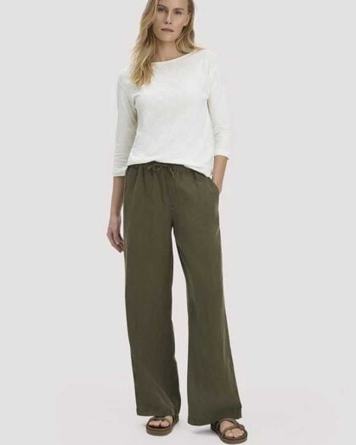 hessnatur Hose Straight Leg Relaxed aus TENCEL Lyocell mit Leinen