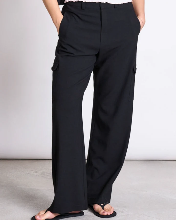 JAN 'N JUNE Damen vegan Cargohose Fano Schwarz