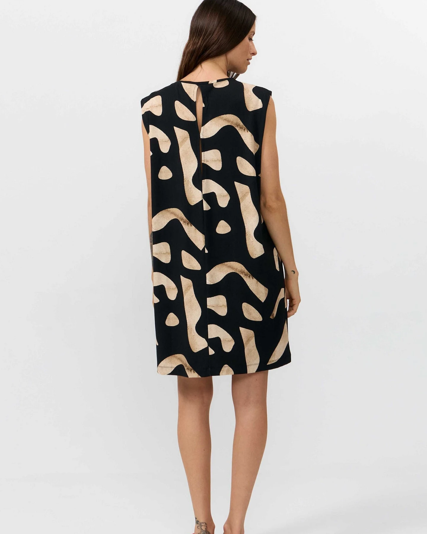 SUITE13LAB Damen vegan Kleid Shire Print Stones Schwarz – Ansicht 2