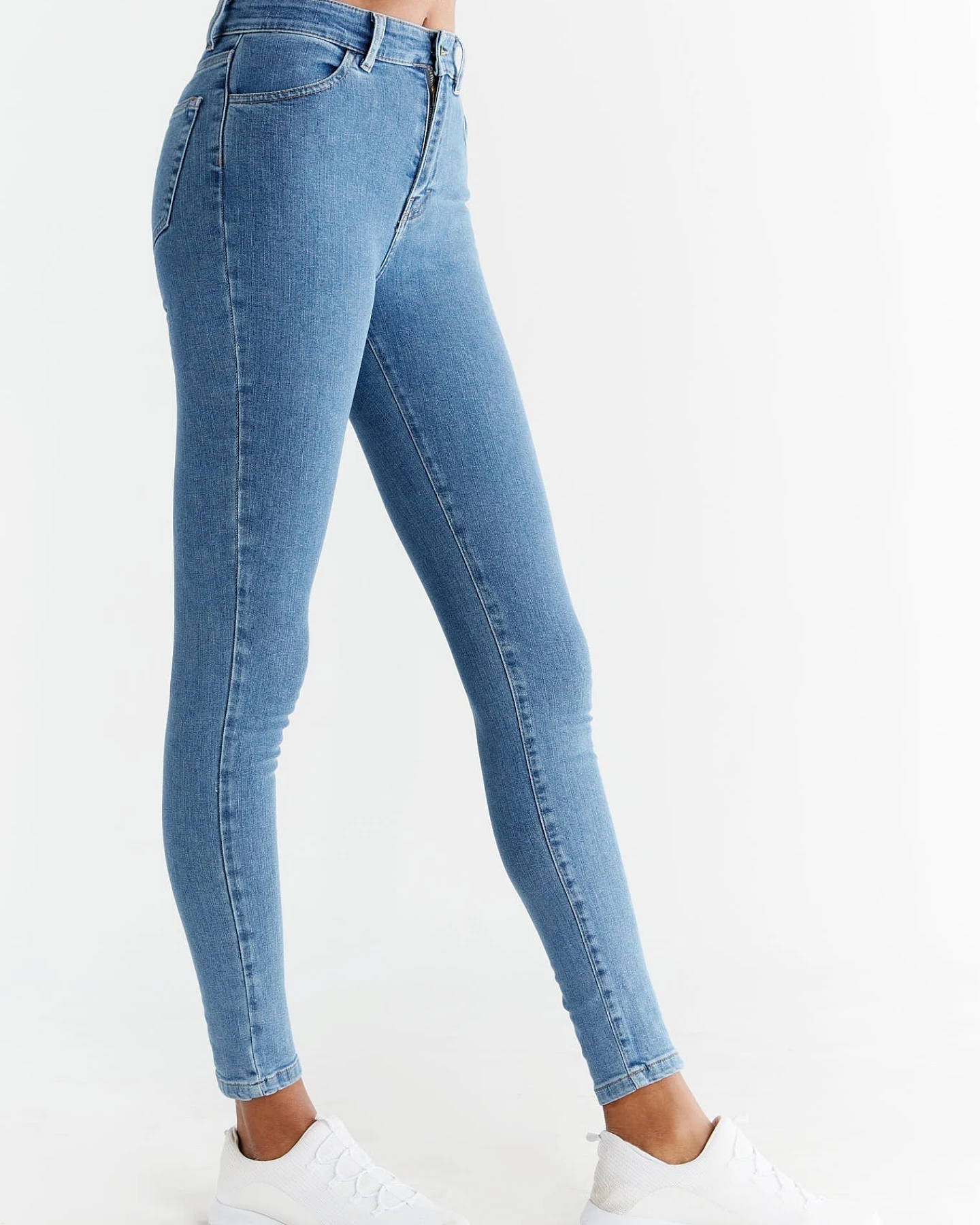 Evermind Damen vegan Jeans Skinny Fit Saphirblau – Ansicht 2