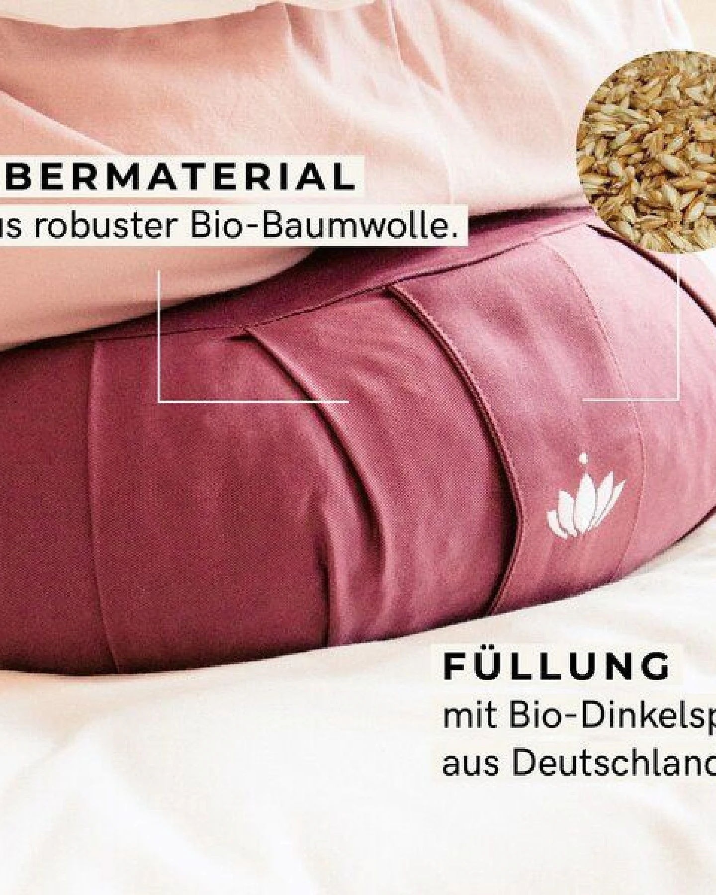 Lotuscrafts Zafu Meditationskissen Zen - Sitzhöhe 15cm - GOTS Zertifiziert – Ansicht 4