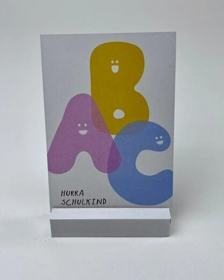 postkarte ettics STUDIO - ABC hurra schulkind