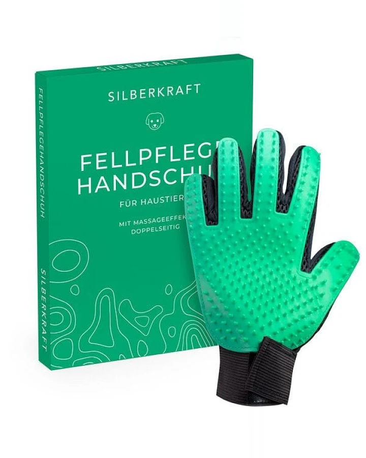 Silberkraft Fellpflegehandschuh für Hund, Katze