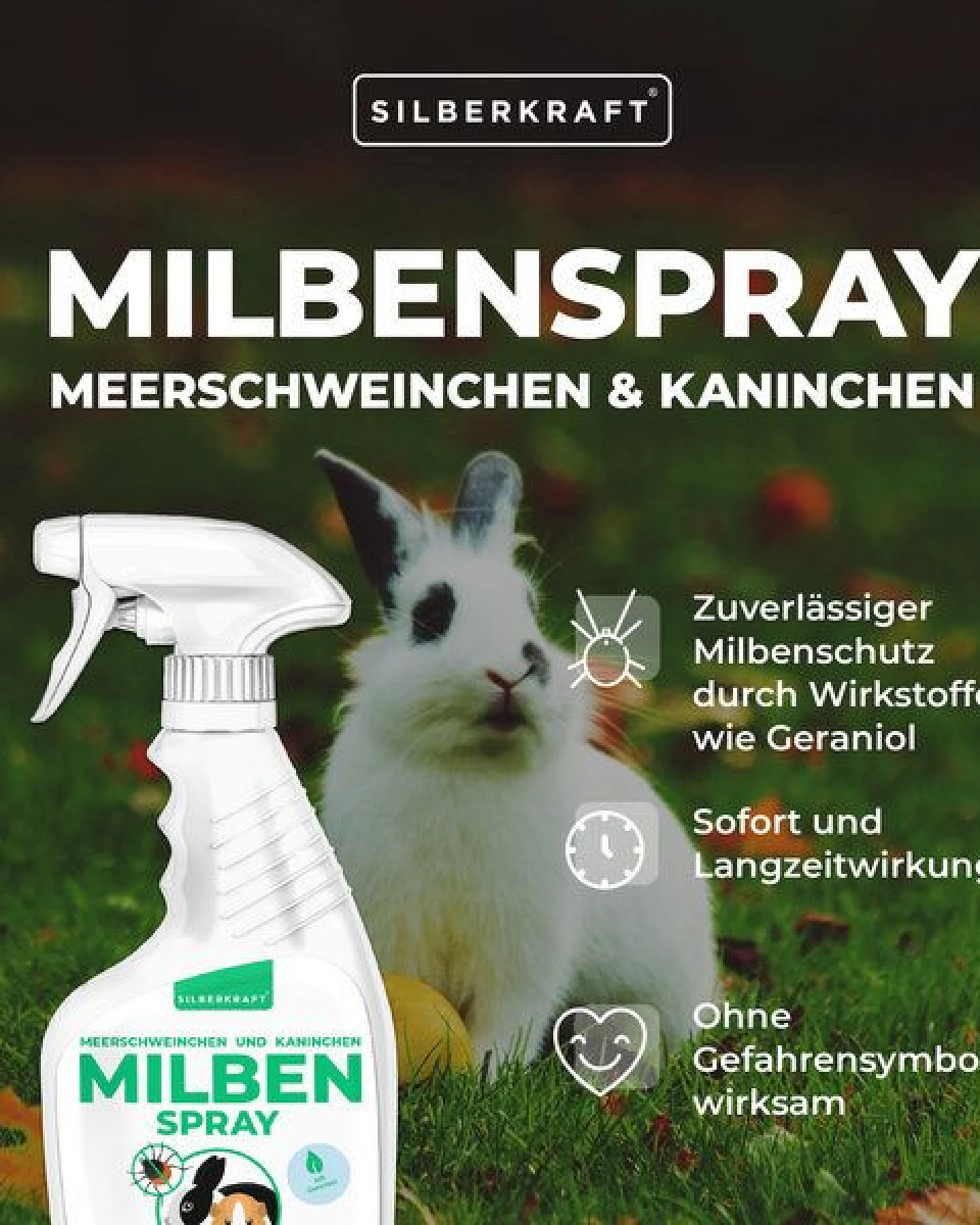 Silberkraft Milbenspray Meerschweinchen, Kaninchen & Kleintiere 500 ml – Ansicht 2