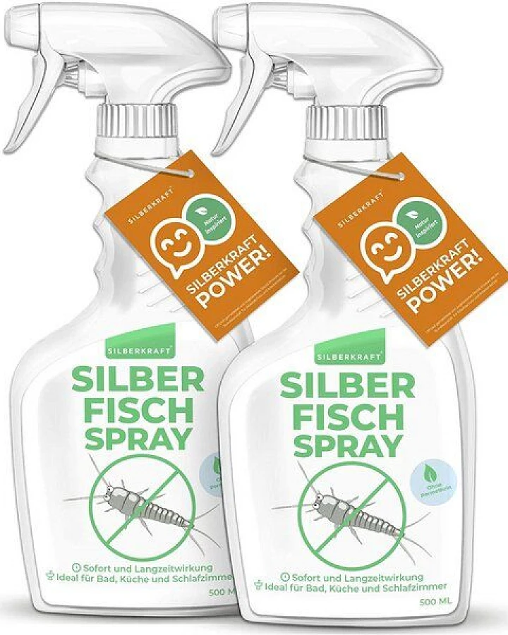 Silberkraft Silberfischspray Bundle 2X 500ml mit Zitronen-Duft, Alternative zu Silberfisch Köder-Dosen und Silberfisch-Fallen