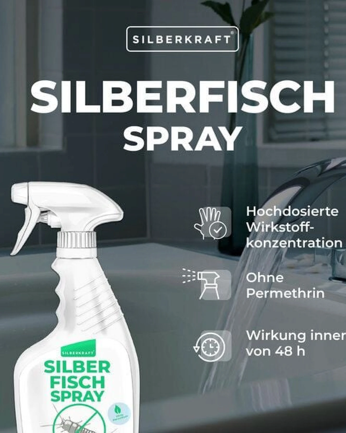 Silberkraft Silberfischspray Bundle 2X 500ml mit Zitronen-Duft, Alternative zu Silberfisch Köder-Dosen und Silberfisch-Fallen – Ansicht 2