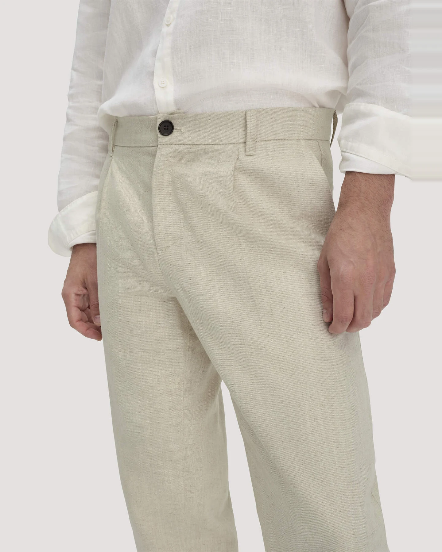hessnatur Herren Hose RON Relaxed aus Bio-Baumwolle mit Leinen - natur - Größe 36/32 – Ansicht 3