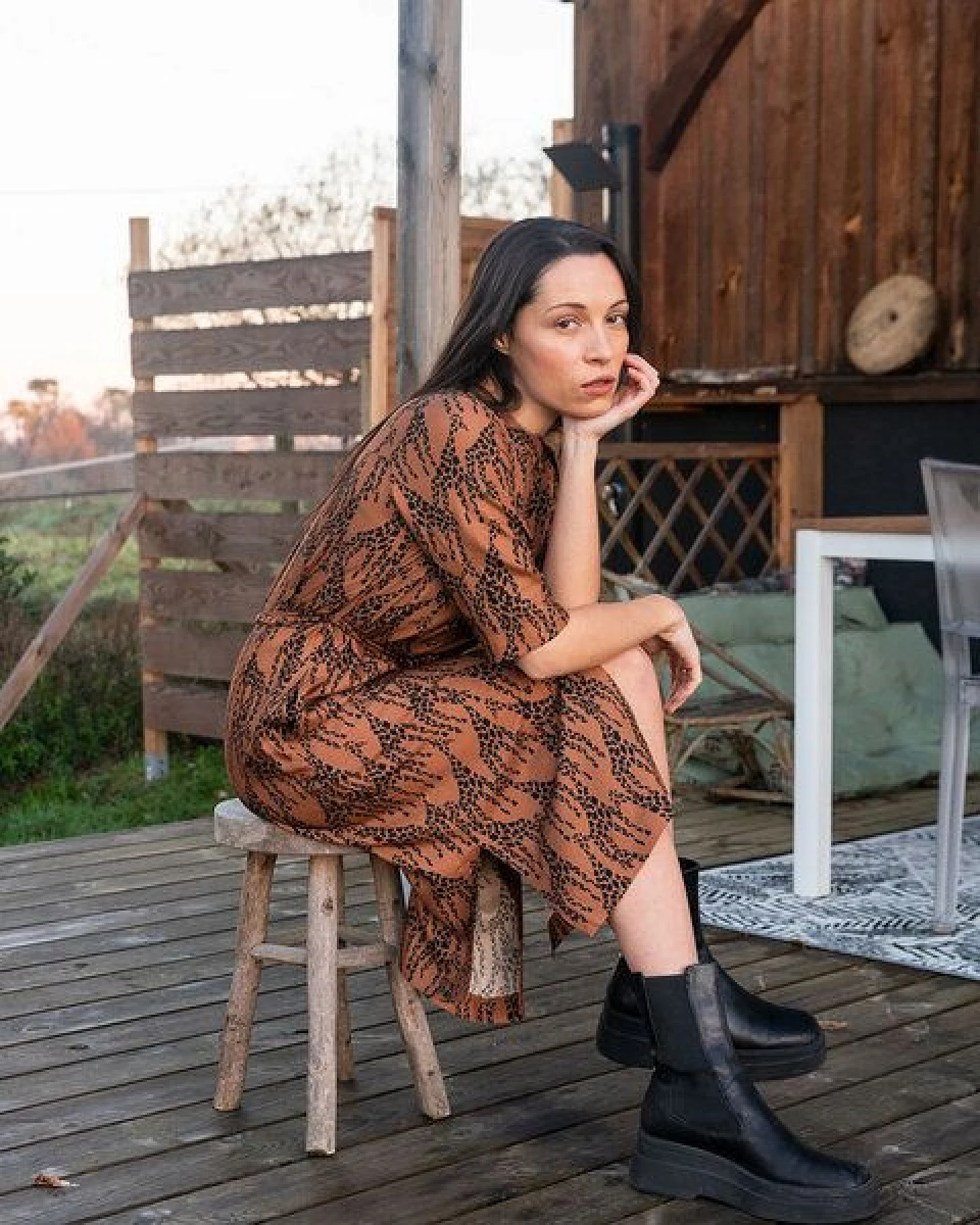 WiDDA berlin Hemdblusenkleid mit Giraffenprint aus ECOVERO® – Ansicht 4