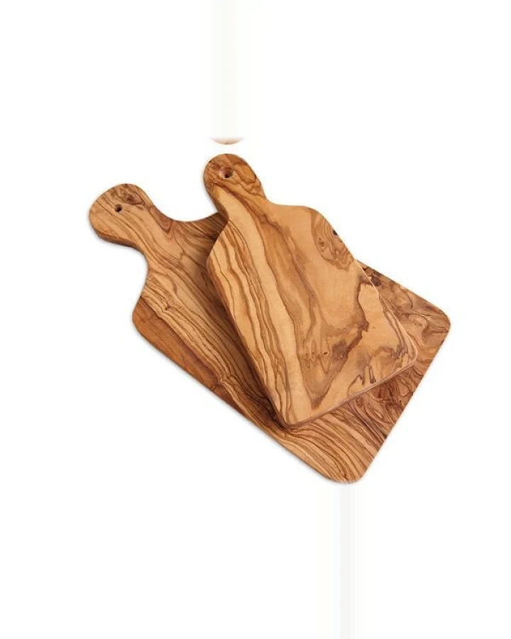 Olivenholz erleben Kräuter- und Schneidebrett (30 cm) als 2er Set aus Olivenholz