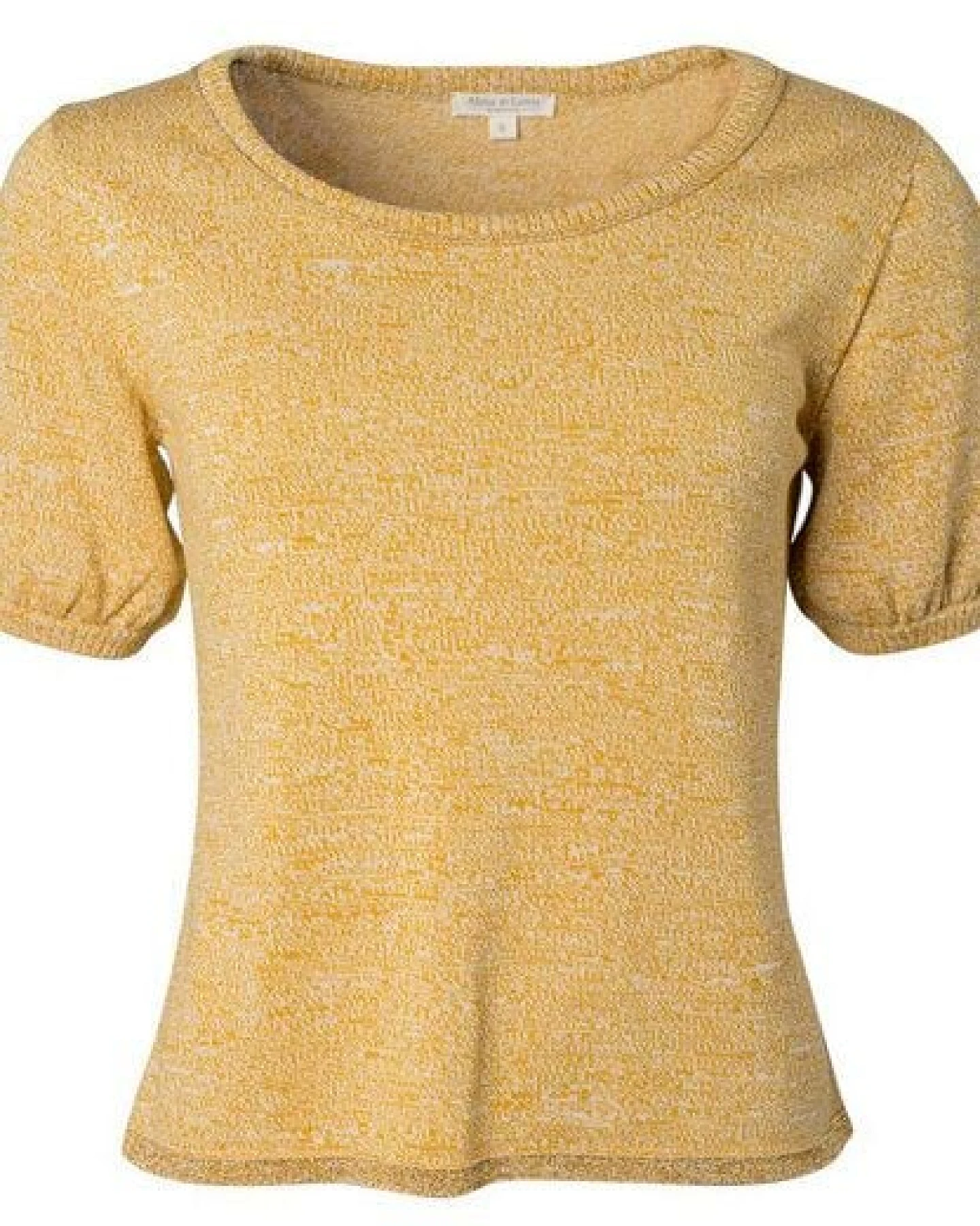 Alma & Lovis Kurzarm-Melange-Pullover aus Bio-Baumwolle – Ansicht 2