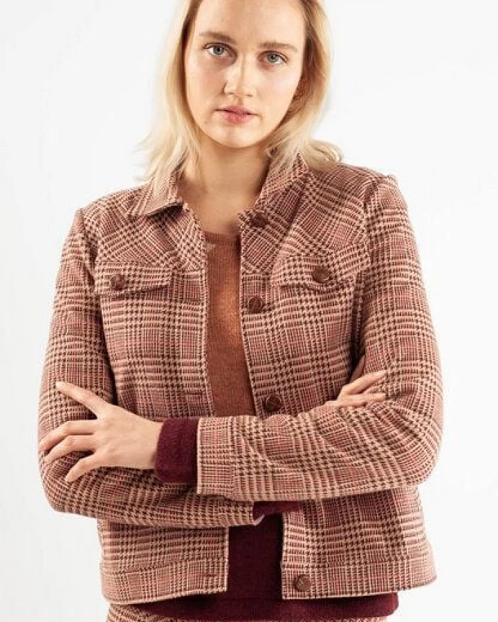 Alma & Lovis Karo-Blazerjacke aus Bio-Baumwolle