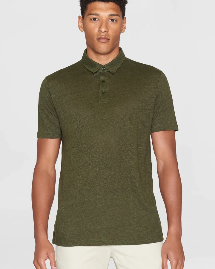 KnowledgeCotton Apparel Herren vegan Polohemd Forrest Nachtgrün