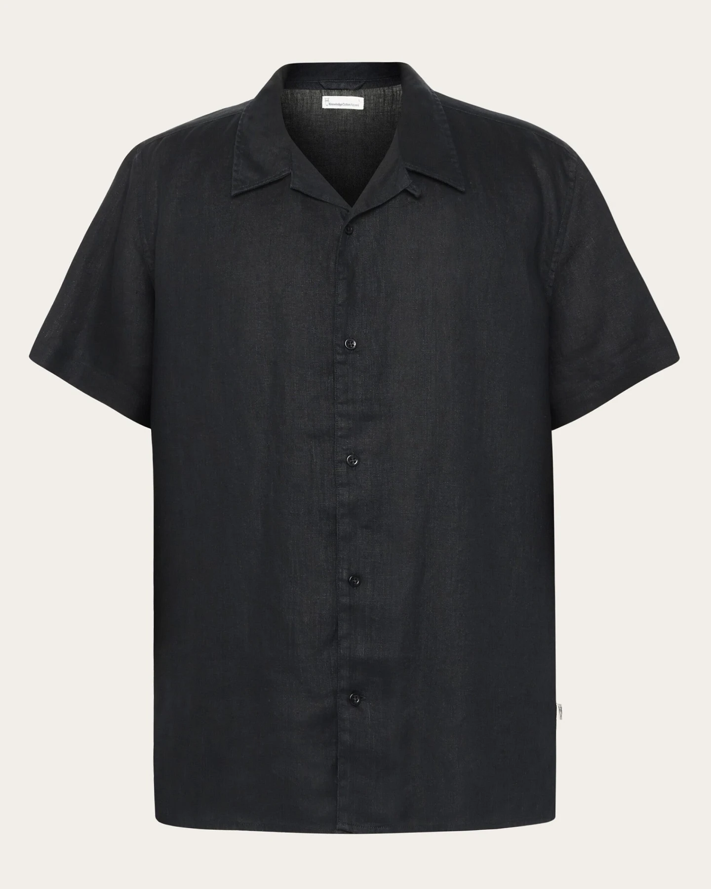 KnowledgeCotton Apparel Herren vegan Hemd Mit Kurzen Ärmeln Box Fit Black Jet – Ansicht 2