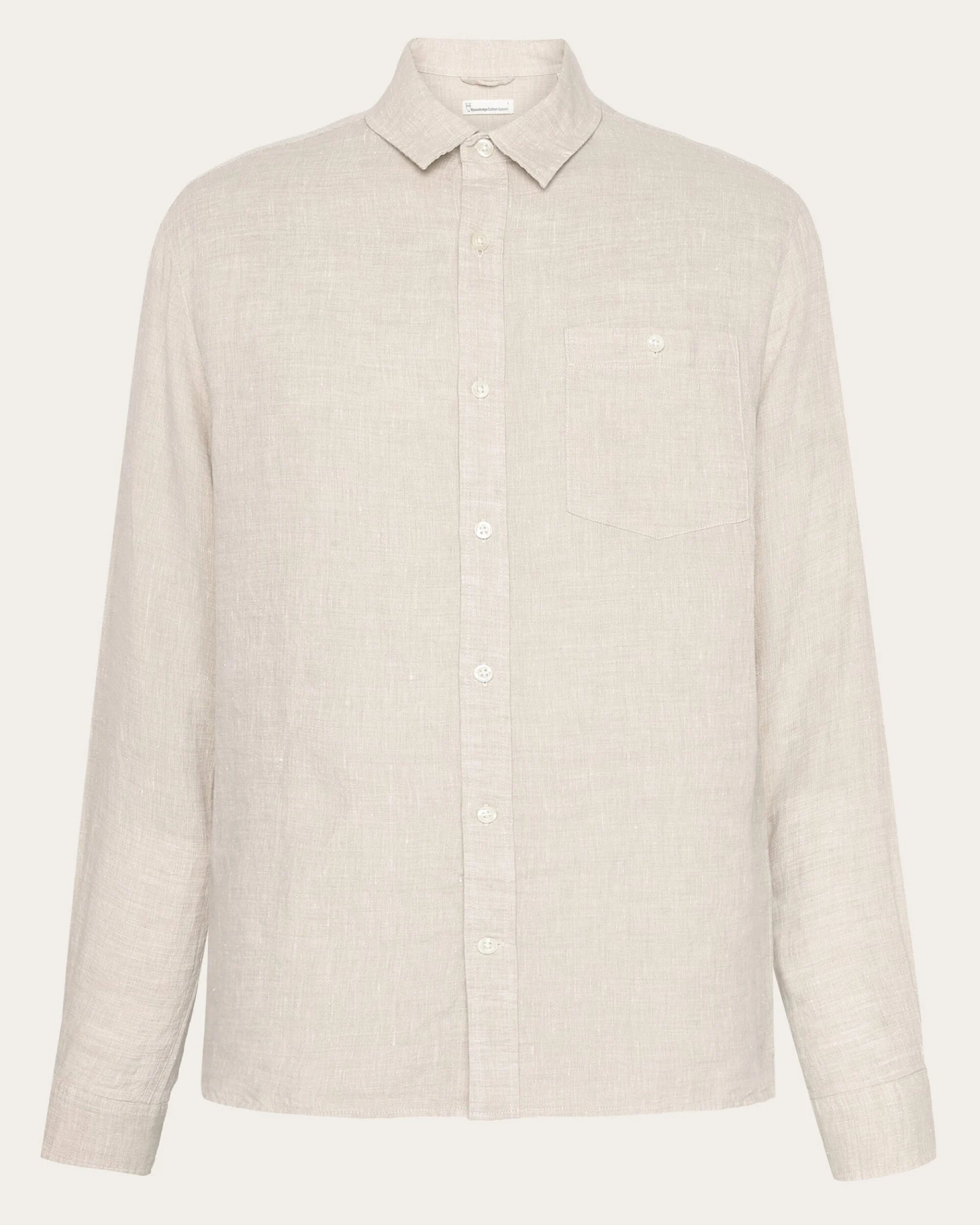 KnowledgeCotton Apparel Herren vegan Hemd Custom Fit Light Feather Gray – Ansicht 2
