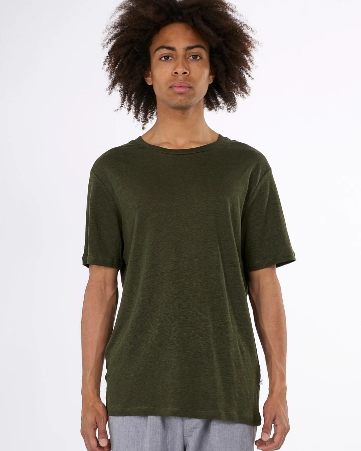 KnowledgeCotton Apparel Herren vegan T-Shirt Forrest Night Green