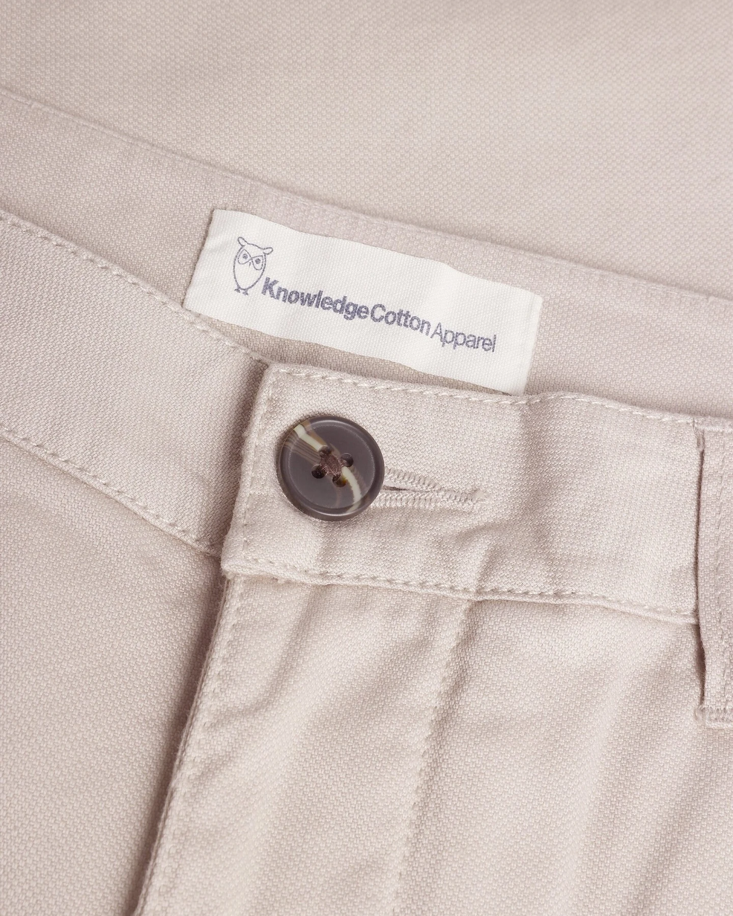 KnowledgeCotton Apparel Damen vegan Hose Damen Iris Slim Pique Light Feather Gray – Ansicht 2