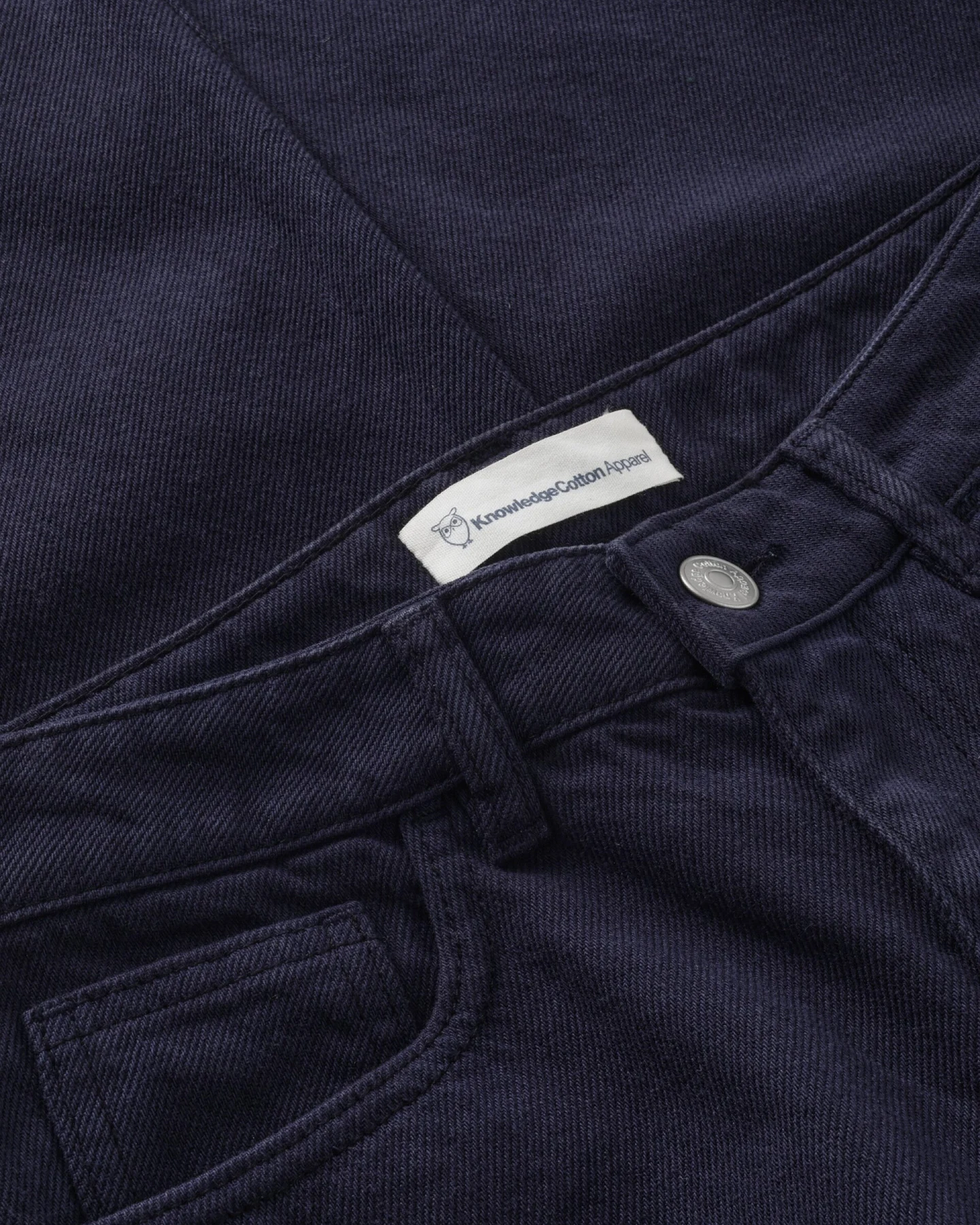KnowledgeCotton Apparel Damen vegan Hose Stella Slim Twill Night Sky – Ansicht 2
