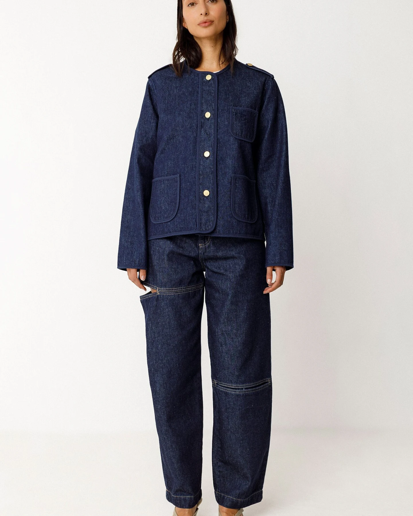 SKFK Damen vegan Jacke Aiku Denim Blau – Ansicht 2