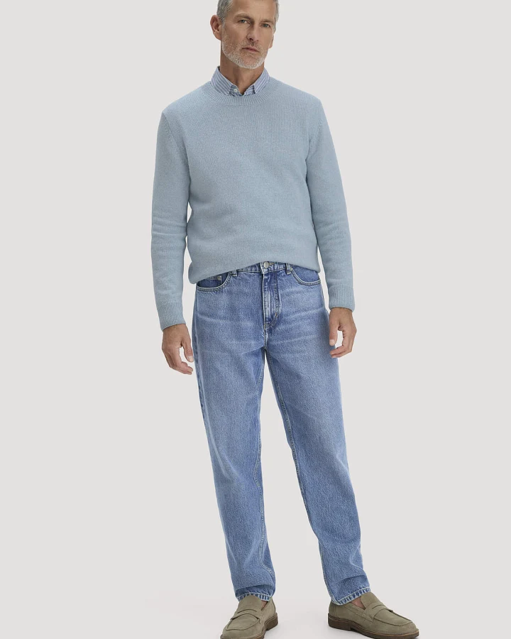 hessnatur Herren Jeans MADS Relaxed Tapered aus Bio-Denim - blau - Größe 31/32