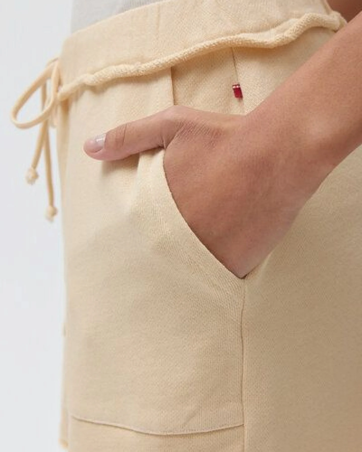 People Wear Organic Sweat Shorts, gelb uni, Bio-Baumwolle – Ansicht 3