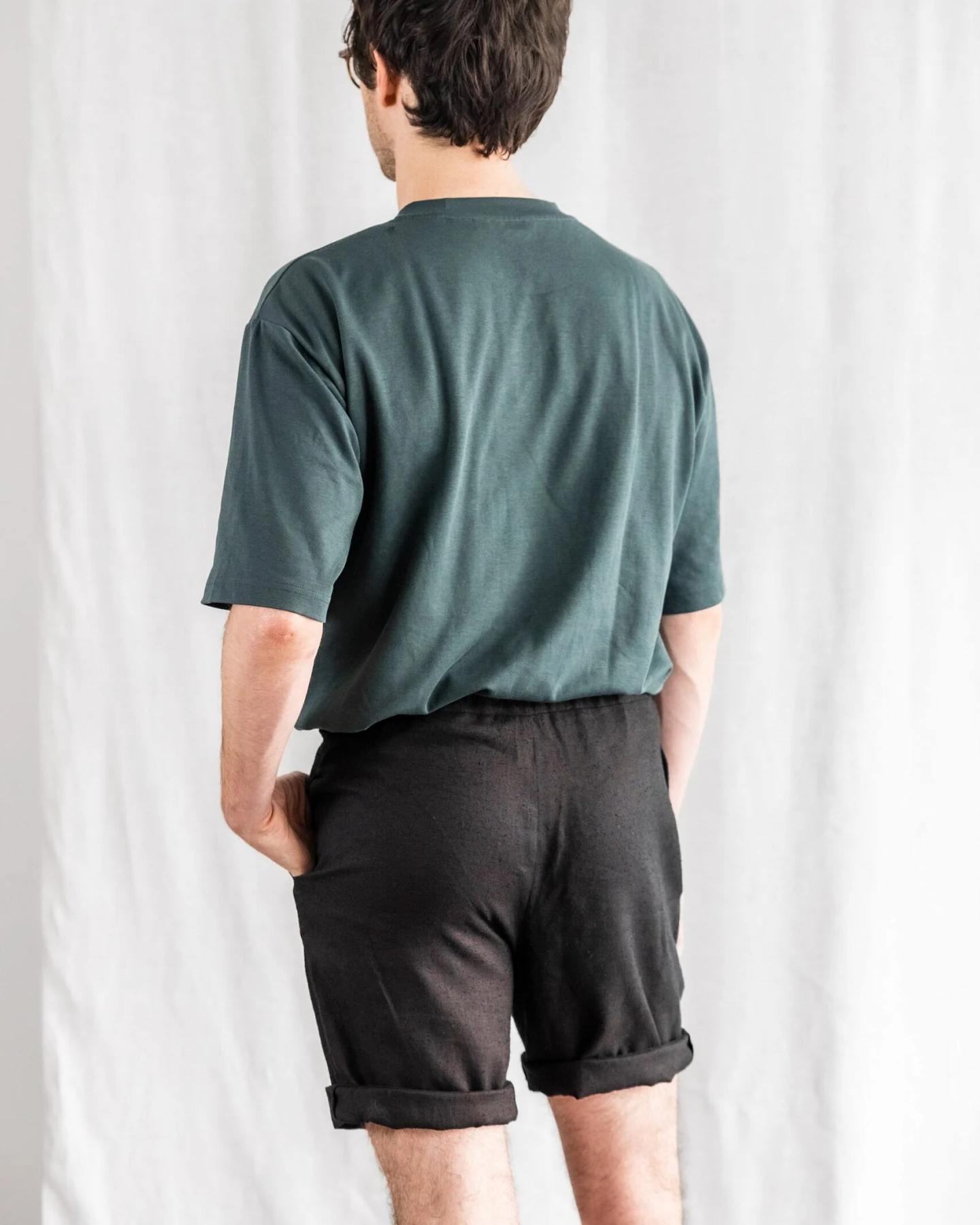 Jyoti - Fair Works Herren vegan Shorts Devaki Schwarz – Ansicht 2