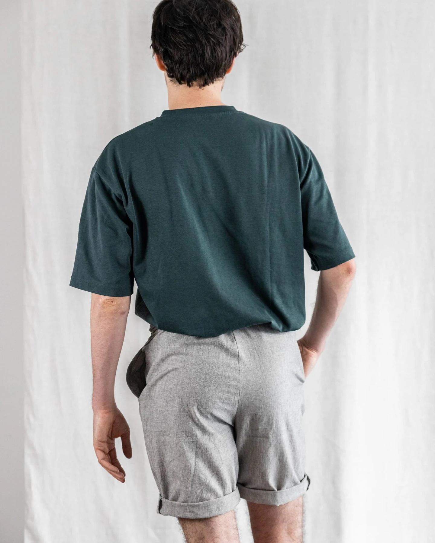 Jyoti - Fair Works Herren vegan Shorts Devaki Hellgrau – Ansicht 2