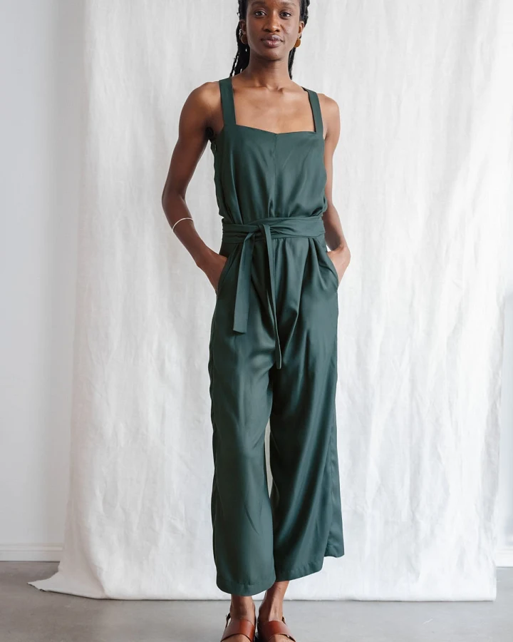 Jyoti - Fair Works Damen vegan Jumpsuit Suvan Waldgrün
