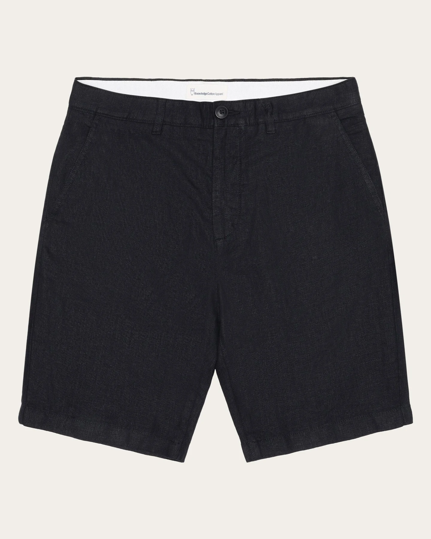 KnowledgeCotton Apparel Herren vegan Shorts Chuck Regular Leinen Schwarz Jet – Ansicht 2