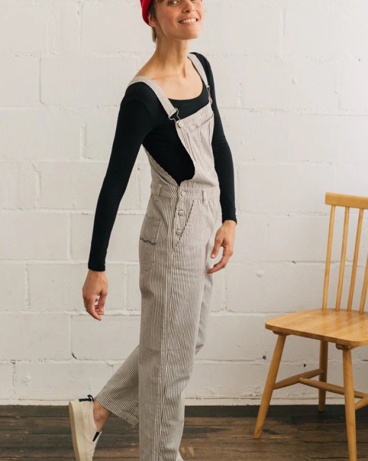 TWOTHIRDS Damen vegan Latzhose Gavdos Streifen
