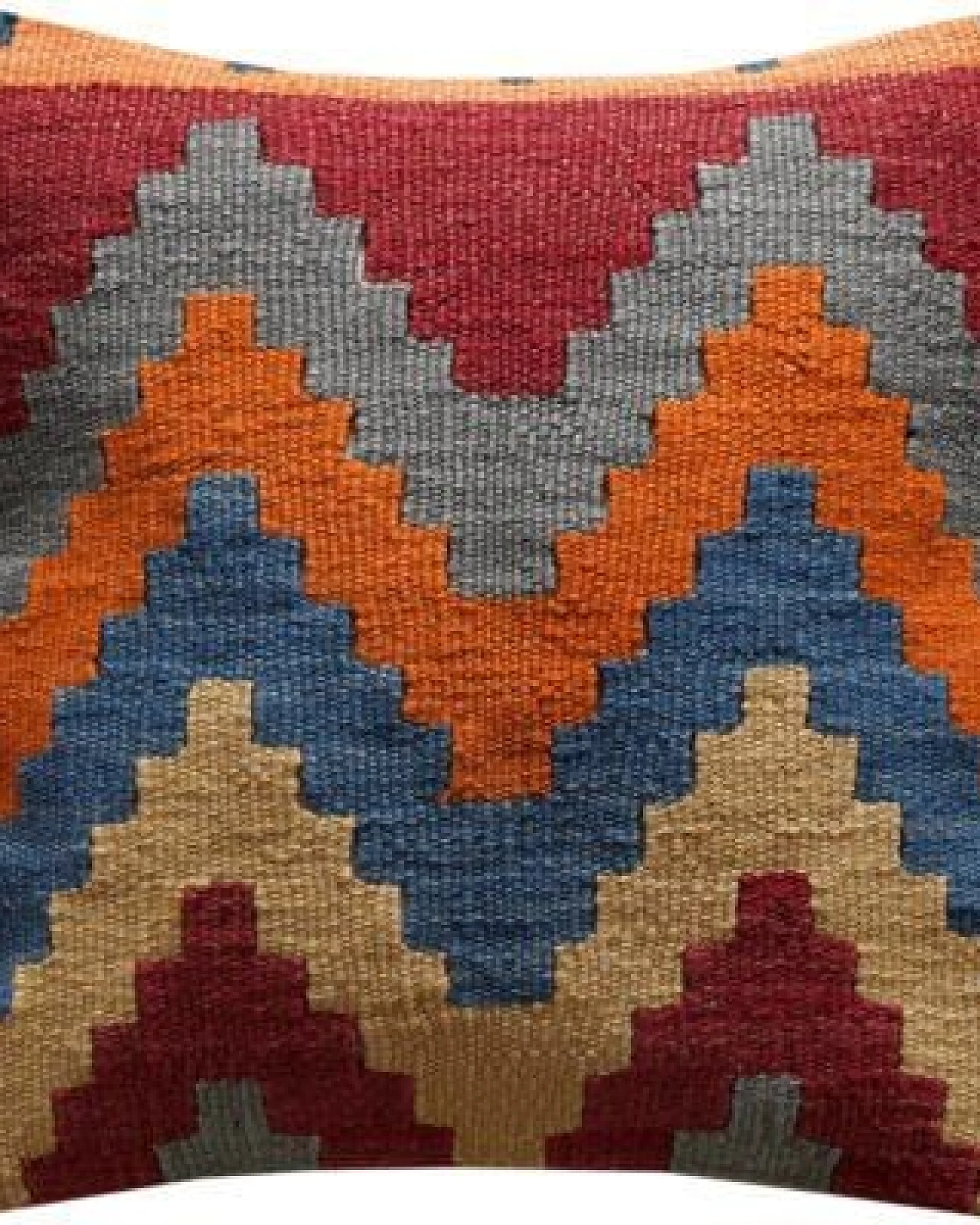 Kelim Kissen Mehrfarbig „Rugtales“ aus Schurwolle, 40x40 cm – Ansicht 3