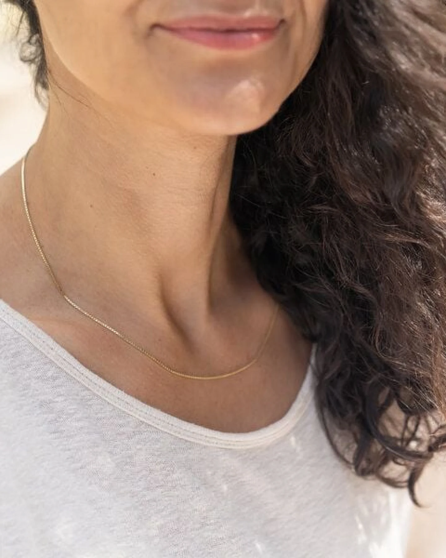 juni Choker Venezianerkette 45cm aus recyceltem Silber vergoldet, hergestellt in Deutschland – Ansicht 2