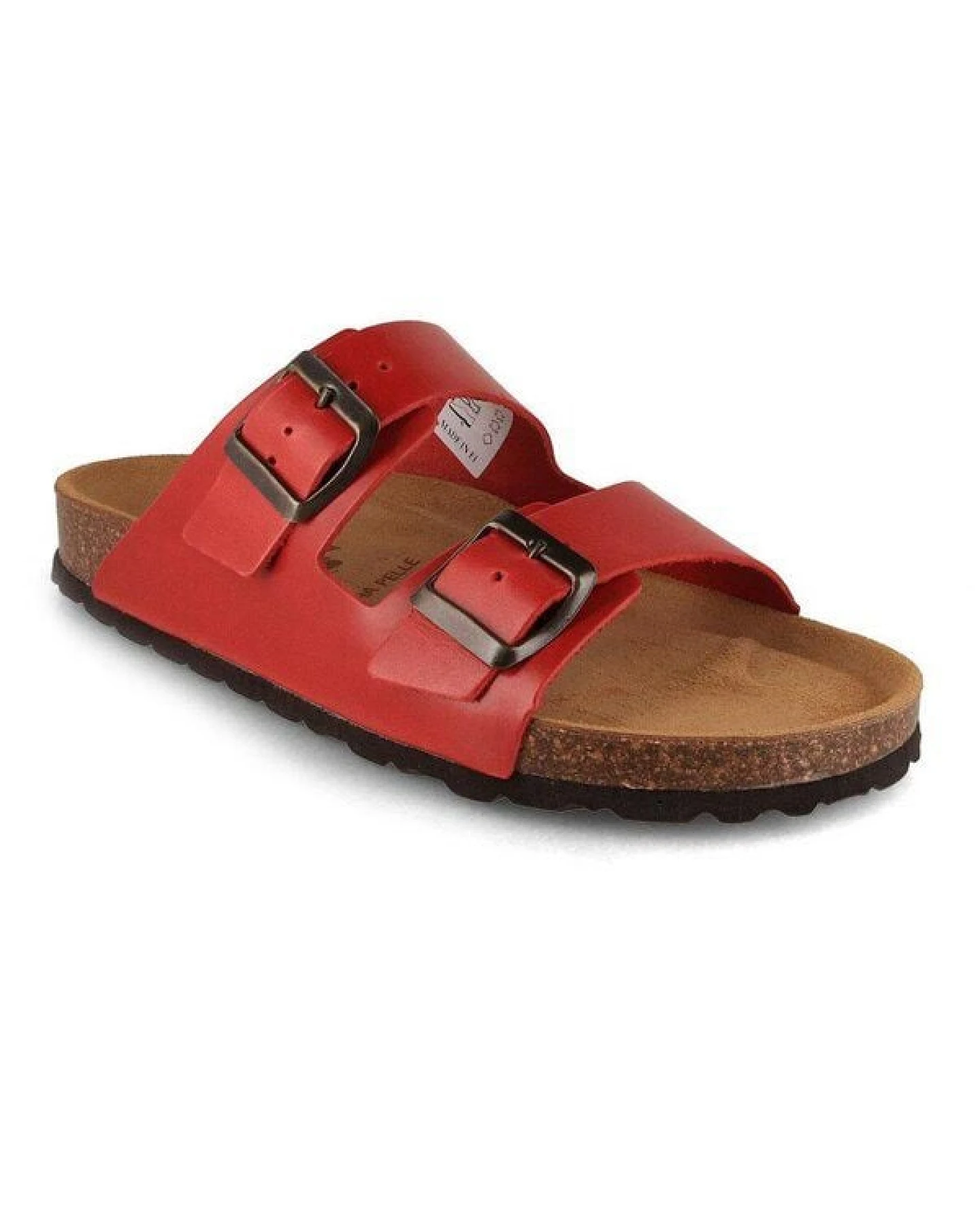 Tuffeln Leder-Pantoletten Föhr mit weichem Kork-Fußbett Zweischnaller-Sandalen – Ansicht 2