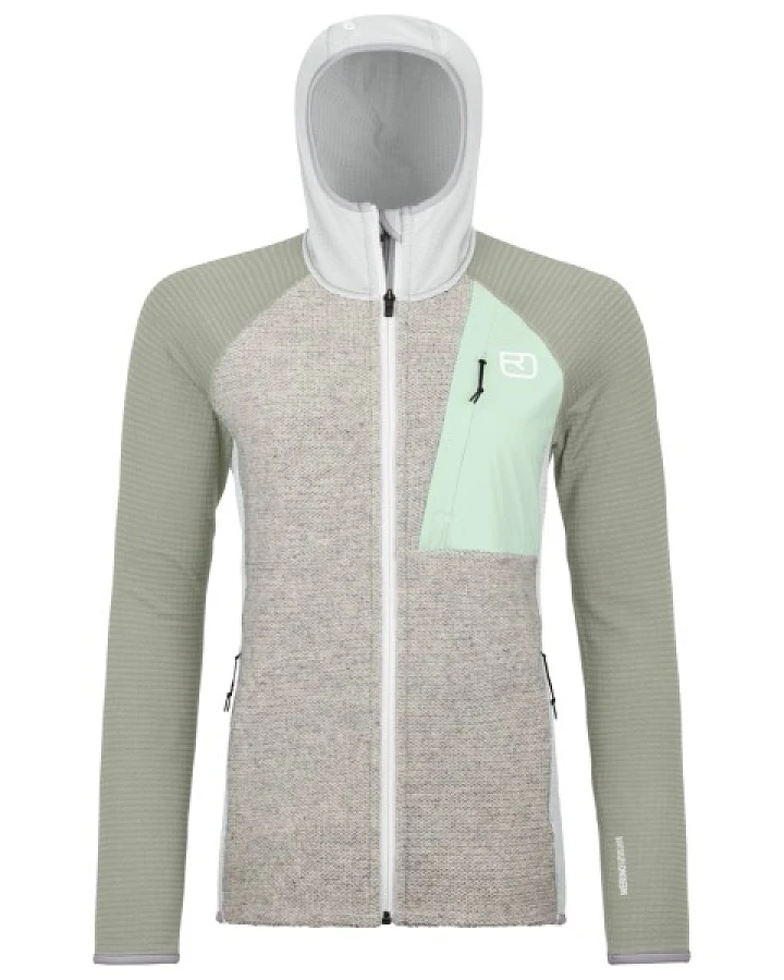 Ortovox - Women's Fleece Grid Plus Classic Knit Hoody - Fleecejacke Gr S grau