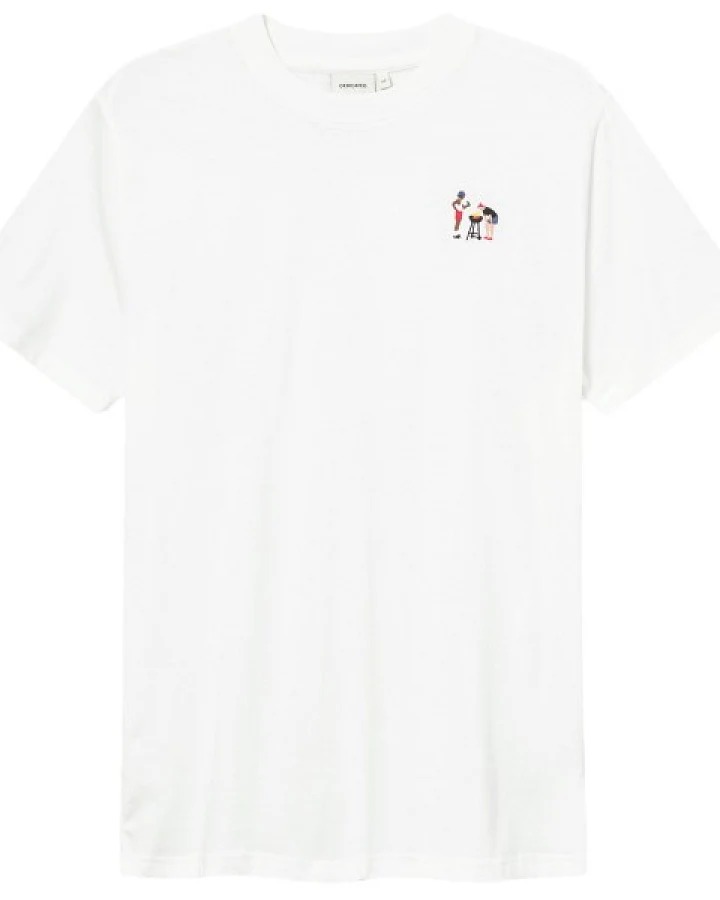 DEDICATED - T-Shirt Stockholm BBQ Emb - T-Shirt Gr XXL weiß