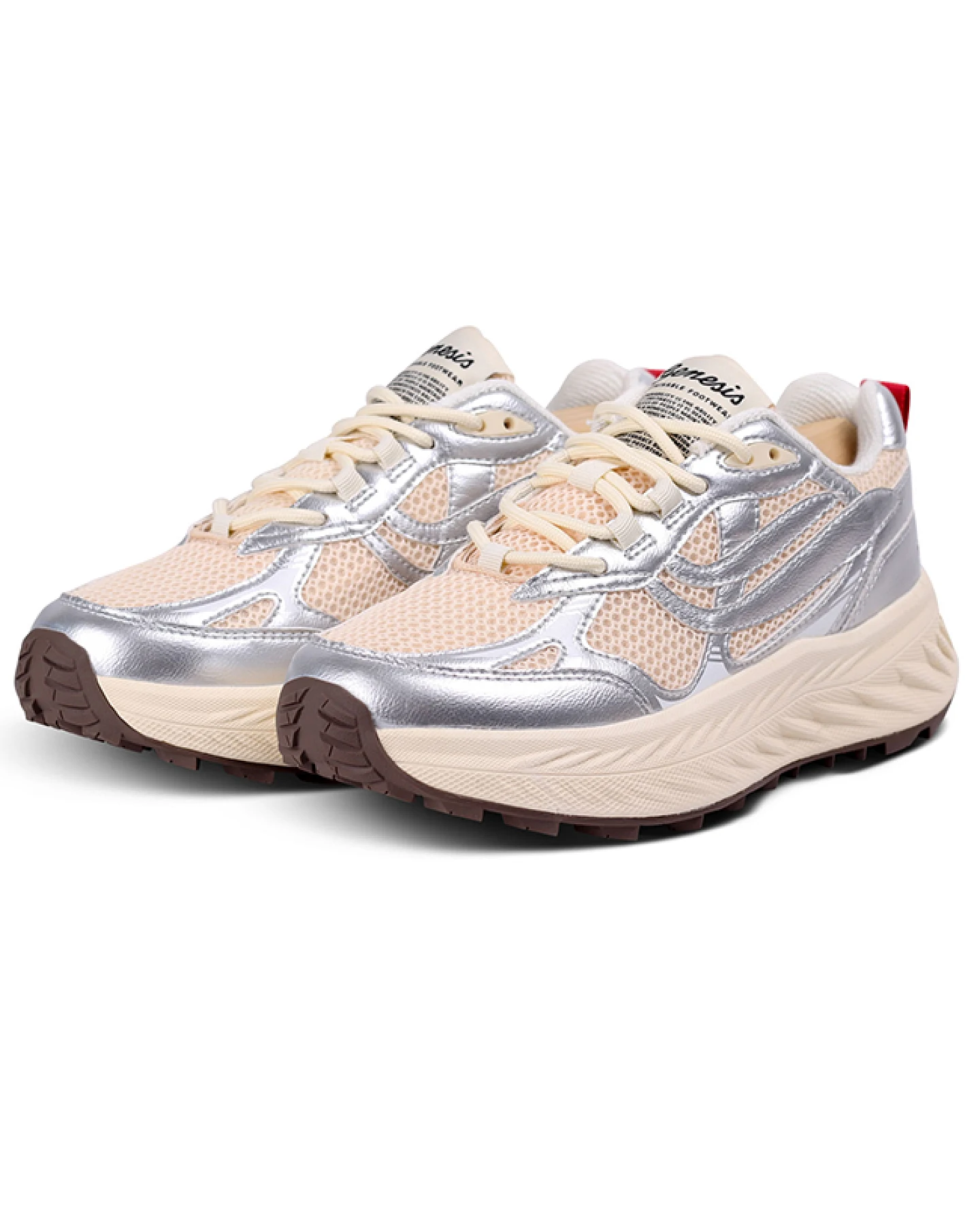 Genesis Damen vegan Sneaker G-Eco`99 Bulky Silver Almond – Ansicht 2