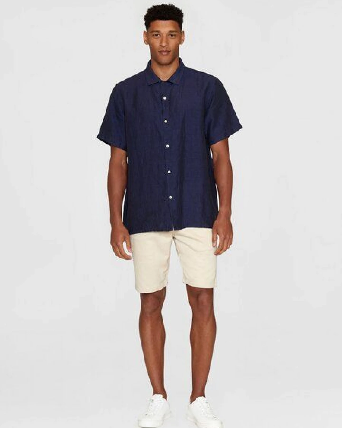 KnowledgeCotton Apparel Leinenhemd Box Fit - Short Sleeve - aus Bio-Leinen – Ansicht 3