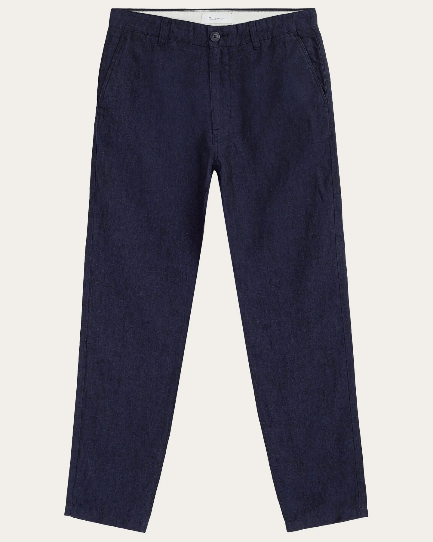 KnowledgeCotton Apparel Herren vegan Hose Chuck Regular Leinen Total Eclipse – Ansicht 2