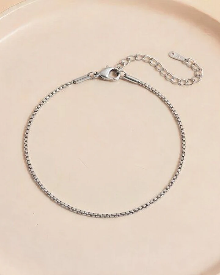 ELEKTROPULLI Super feines Venezia Armband mit würfelförmige Gliedern, 1 mm schmal
