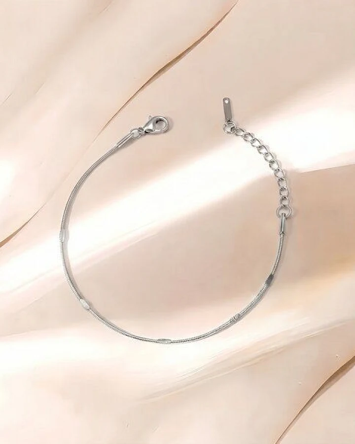 ELEKTROPULLI Superfeines zeitloses Armband mit feiner Struktur, 1mm schmal und optimal kombinierbar