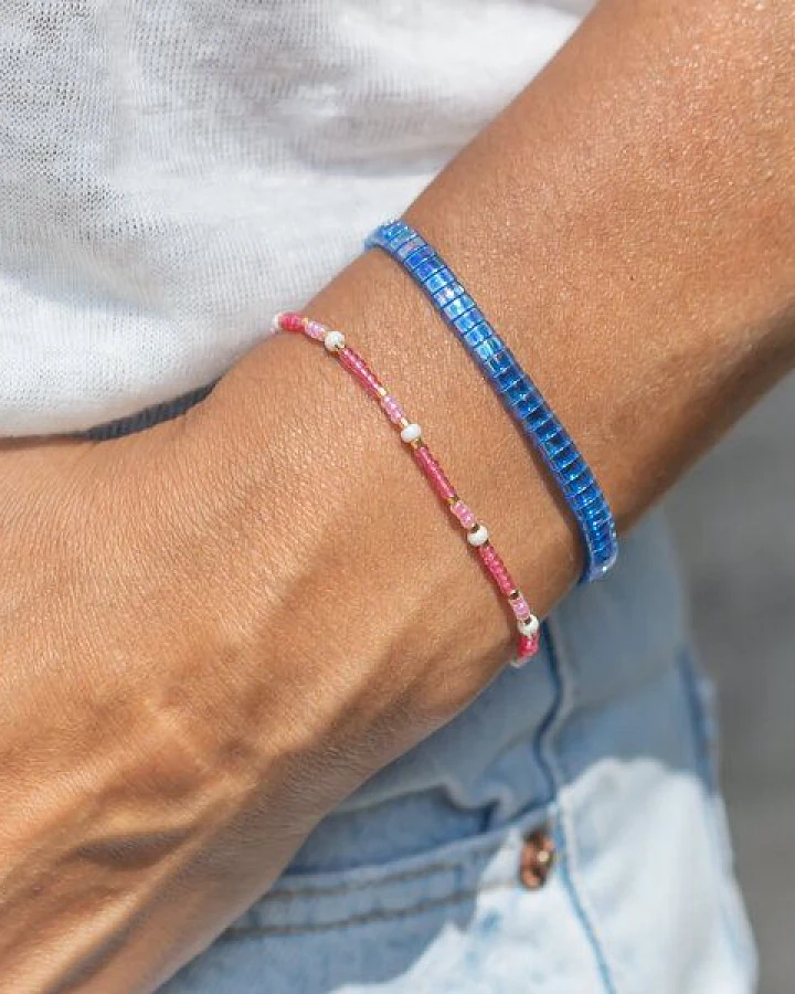 juni Blaues Armband "Sky" / optional als Set - handgemacht in Deutschland